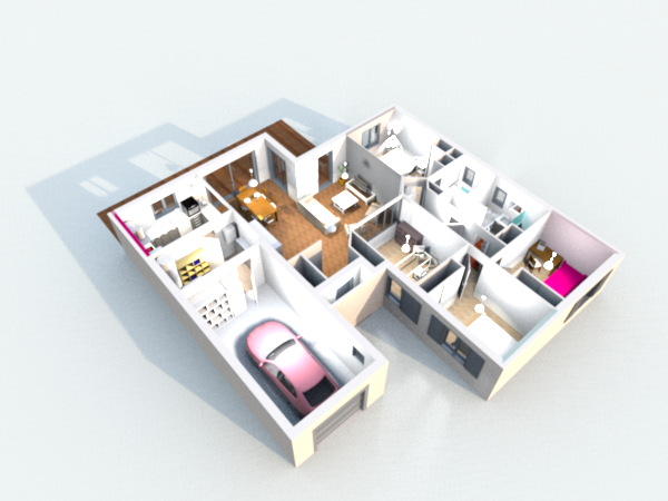 plan maison 3d avec terrain