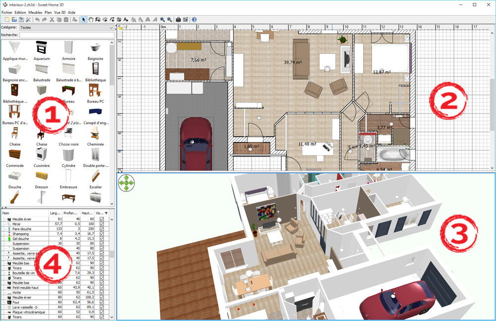 Présentation générale de Sweet Home 3D