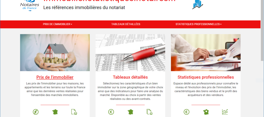 Accueil du site des statistiques immobilières des notaires