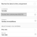 Recherche de terrains sur Leboncoin