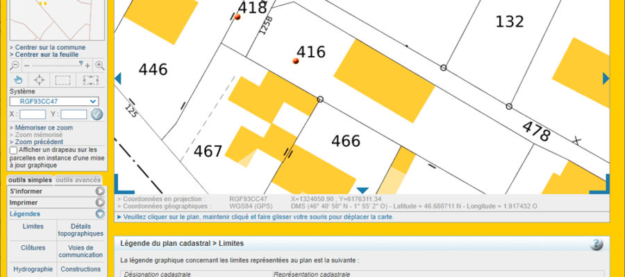 Exemple de plan cadastral d'un terrain