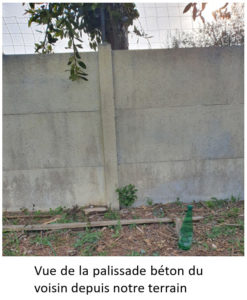 Palissade béton du voisin